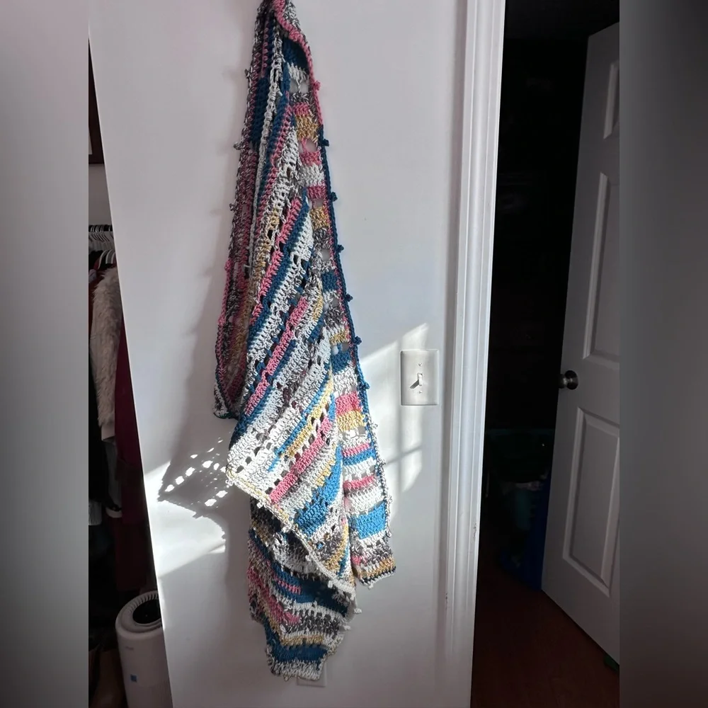 Handmade Cottage core Colorful Crochet Blanket